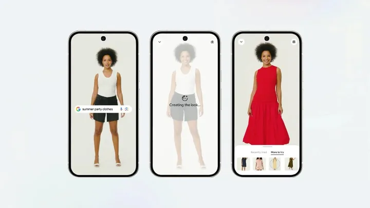 Przymierzalnia wirtualna Google Shopping - od zapytania przez generowanie looku do wyniku na modelu